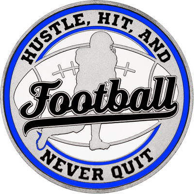 Black "Football" with Royal Blue Outer Circular Borders